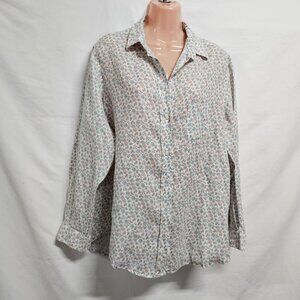 Grayson The Hero Floral Top Shirt Women Size 05 Linen
